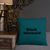 Black Mermaid Accent Pillow (Deep Sea Green) Accessories -