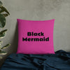 Black Mermaid Accent Pillow (Pink) Accessories - spo-default